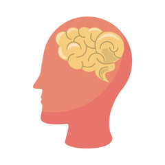 head human profile with brain icon