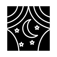 moon with stars in window insomnia silhouette style icon