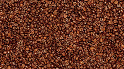 background of brown roasted coffee beans