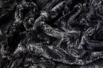 texture of dark colored fur coat