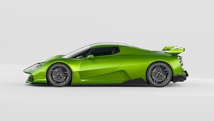 Plakat 3D rendering of a brand-less generic concept car 