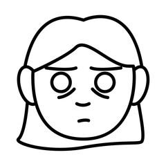 head woman with Insomnia line style icon
