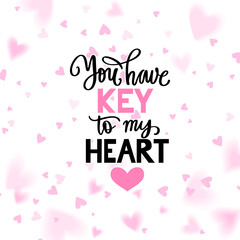 Love lettering vector quote. Romantic calligraphy phrase for Valentines day cards, family poster, wedding decoration.