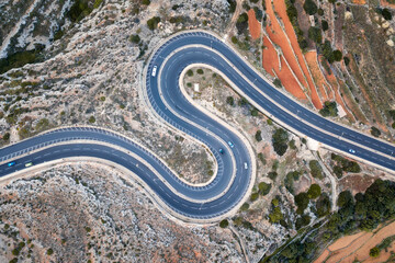 Bendy Mountain Road, taken in Malta in November 2020