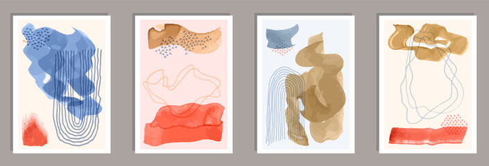 Hand painted decorative canvas vector collection.