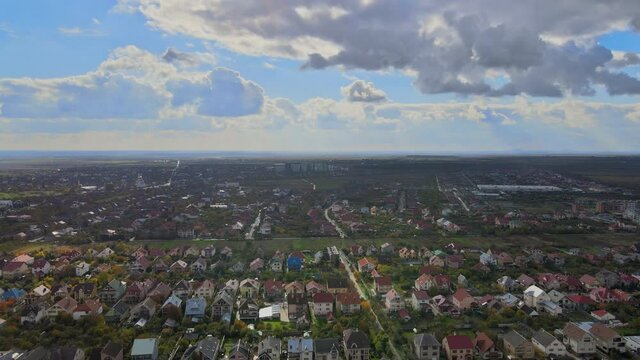 View residential area quarter roofs of city landscape on the Uzhhorod in Zakarpattya UKRAINE
