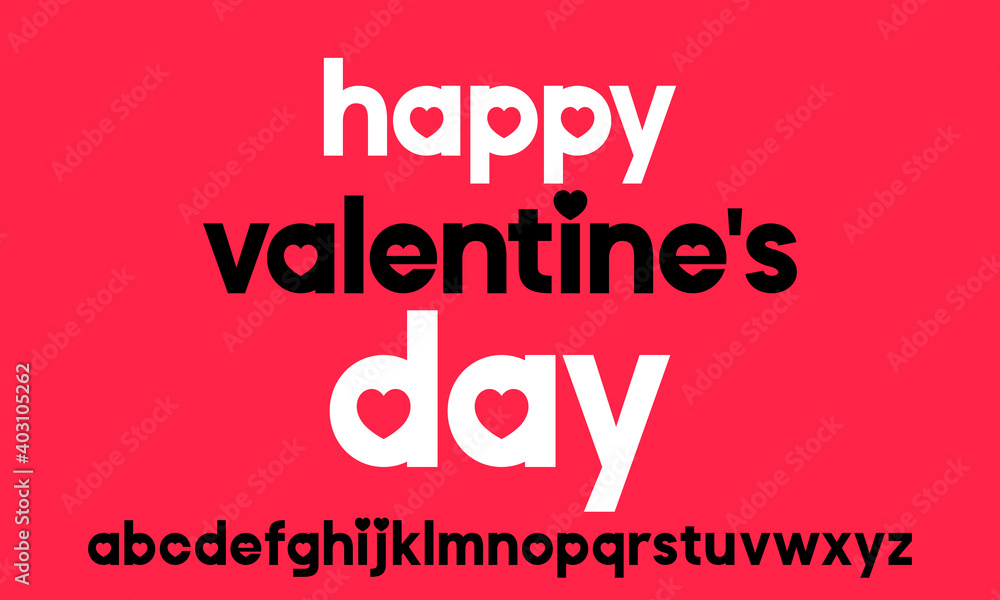 Aufkleber Vector geometric alphabet with stylized letters for Valentine's Day. Elegant modern font for your design and logos.