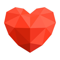 Abstract heart made of geometric shapes.