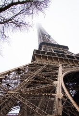 Eiffel Tower, Paris, France in the mist