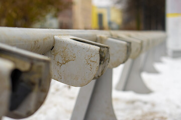 Empty bicycle parking spaces