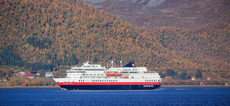 MS &laquo;FINNMARKEN&raquo; is a Hurtigruten ship owned by Hurtigruten AS. ,Helgeland,Nordland county,Norway,scandinavia,Europe