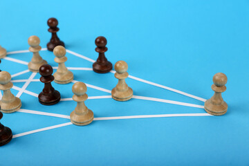 Obraz premium concept of abstract community with leader. concept of the business structure. abstract model of the organization.