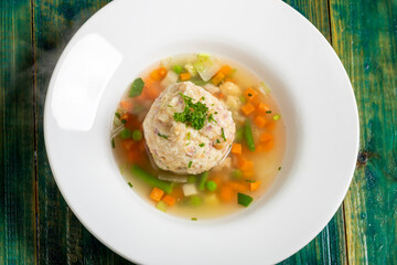 soup with a dumpling