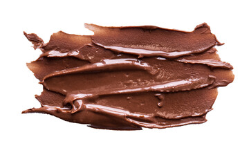chocolate cream strokes isolated on white background