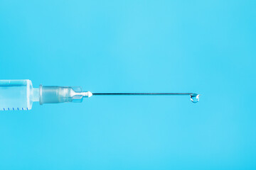 Injection syringe. Covid-19 coronavirus vaccination. Corona virus vaccine.