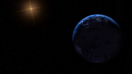 Obraz na płótnie Canvas Planet Earth on a black starry background. 3d graphics.
