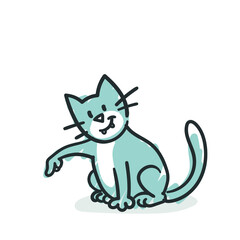 Blue Cat: index finger, down (No. 15)