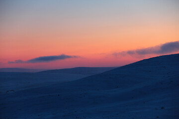 Sunrise in Teriberka. Murmansk region