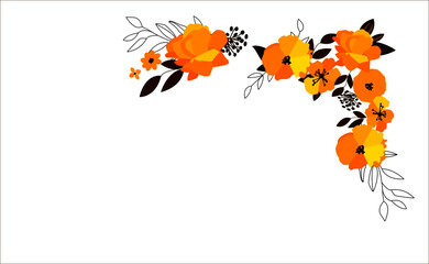 Floral pattern in shades of yellow on a white background