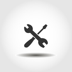 service icon. repair icon. wrench with screwdriver isolated vector icon. car service design element