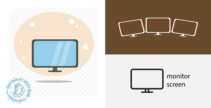 Tv screen isolated vector icon. Appliances design element