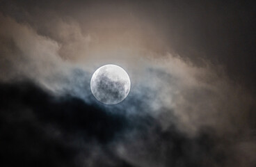 Full moon through the clouds!