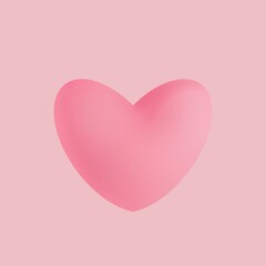 fuchsia three-dimensional heart on pink background. concept of Valentines day