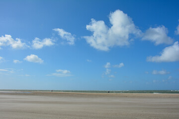 Sea and waves with  sand beach and blue sky