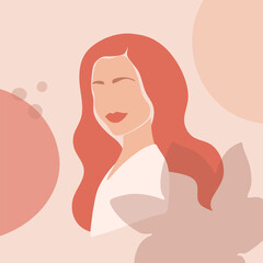 Abstract background of a woman with a leaves.