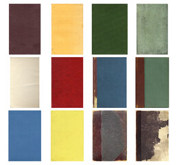 Fototapeta premium Paper and textile textures set. Blank retro pages and old book covers. Rough faded canvas surface. Perfect for background and vintage style design. Empty place for text.