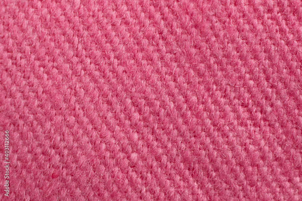 Sticker pink cotton fabric with visible details. background