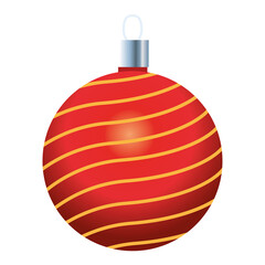 happy merry christmas red ball icon