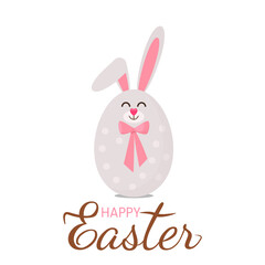 easter bunny with easter egg ears and bow. vintage greeting