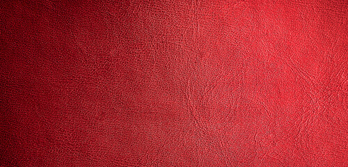 red faux leather with visible details. background