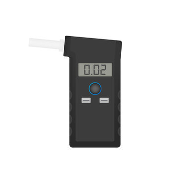 Handheld Breath Alcohol Tester Analyzer Electronic Device. Vector stock illustration.