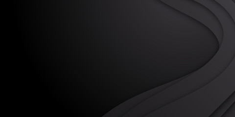 Modern luxury background vector overlap layer on dark and shadow black space with abstract style for design. graphic illustration Texture with line black wave glitters dots element decoration. 