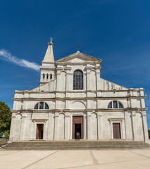 Fototapeta na wymiar Church of St. Euphemia, a Baroque Church in the Historic Heart of Rovinj, Croatia