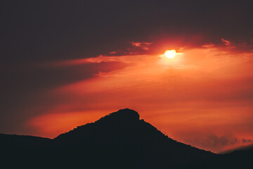 sunset in the mountains