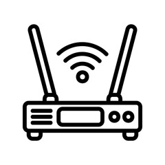 Router icon vector illustration in line style about internet of things for any projects