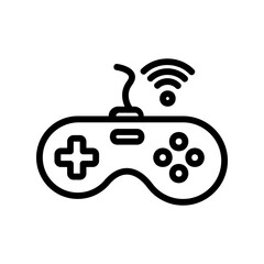 Joystick icon vector illustration in line style about internet of things for any projects