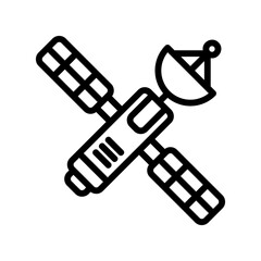Satellite icon vector illustration in line style about internet of things for any projects