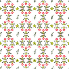 seamless watercolor pattern with flowers