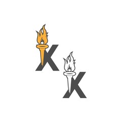 Letter X icon logo combined with torch icon design