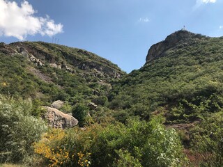 landscape with blue sky