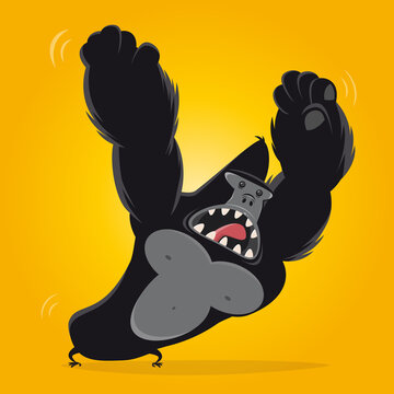 funny cartoon gorilla vector illustration
