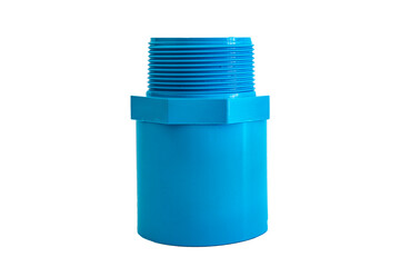 PVC Pipe fitting , PVC Pipe connections , PVC Coupling, The collection of Blue PVC Pipe fittings joint on white background