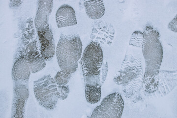 footprints in snow