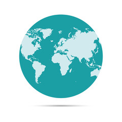 Vector planet Earth icon. Flat planet Earth icon.