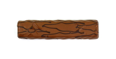Chocolate covered marzipan bars isolated on a white background with clipping path