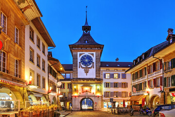 Berntor Gate in Murten / Morat, Canton de Fribourg, Switzerland